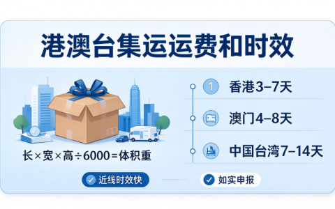港澳台集运运费和时效，内地集运寄香港澳门台湾价格时间